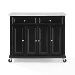 Kirklands Home Gia Black and White Marble Kitchen Island New