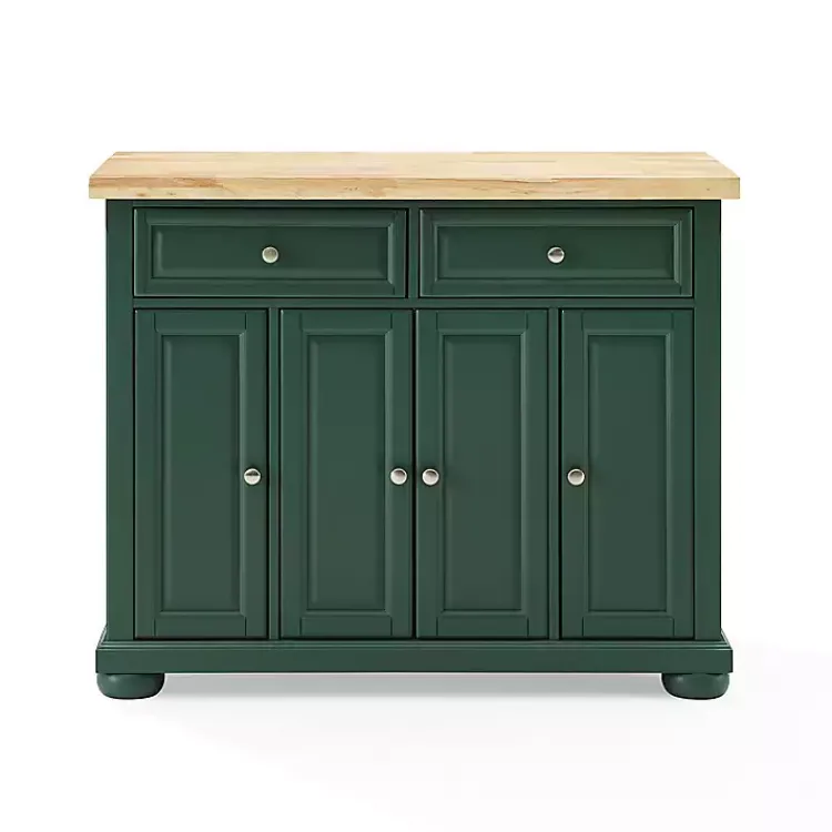 Kirklands Home Gia Forest Green Wood Kitchen Island Discount