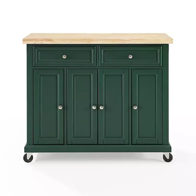 Kirklands Home Gia Forest Green Wood Kitchen Island Discount