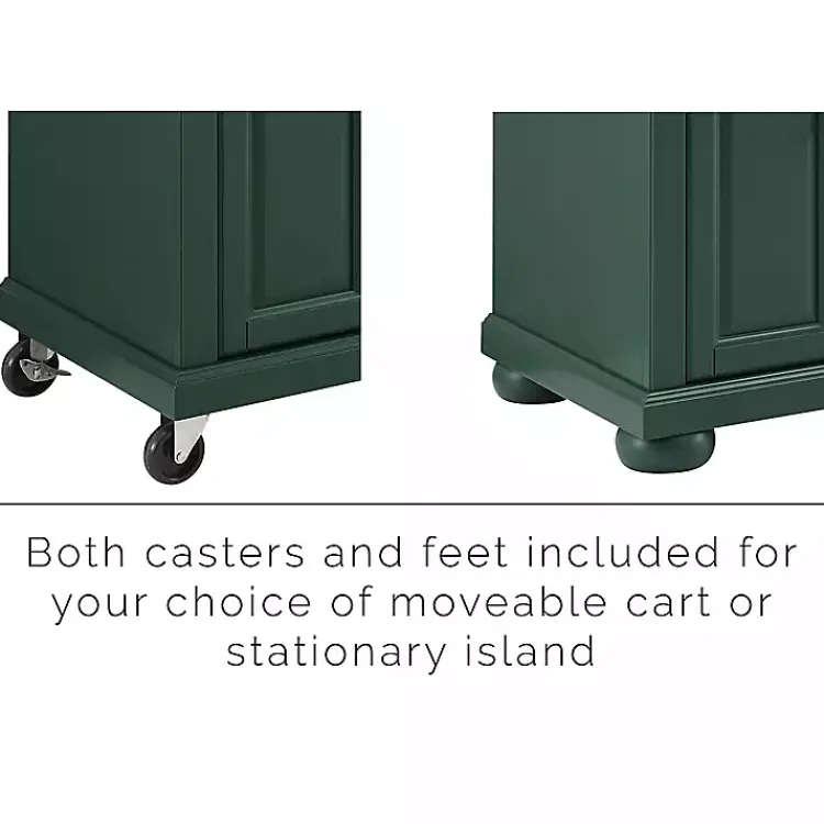 Kirklands Home Gia Forest Green Wood Kitchen Island Discount