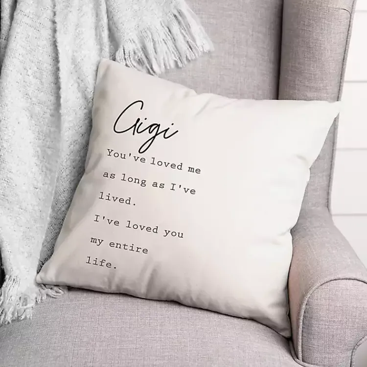 Pillows>Kirklands Home Gigi I've Loved You My Entire Life White Pillow