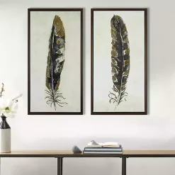 Kirklands Home Gilded Feathers Canvas Art Prints, Set of 2 Discount