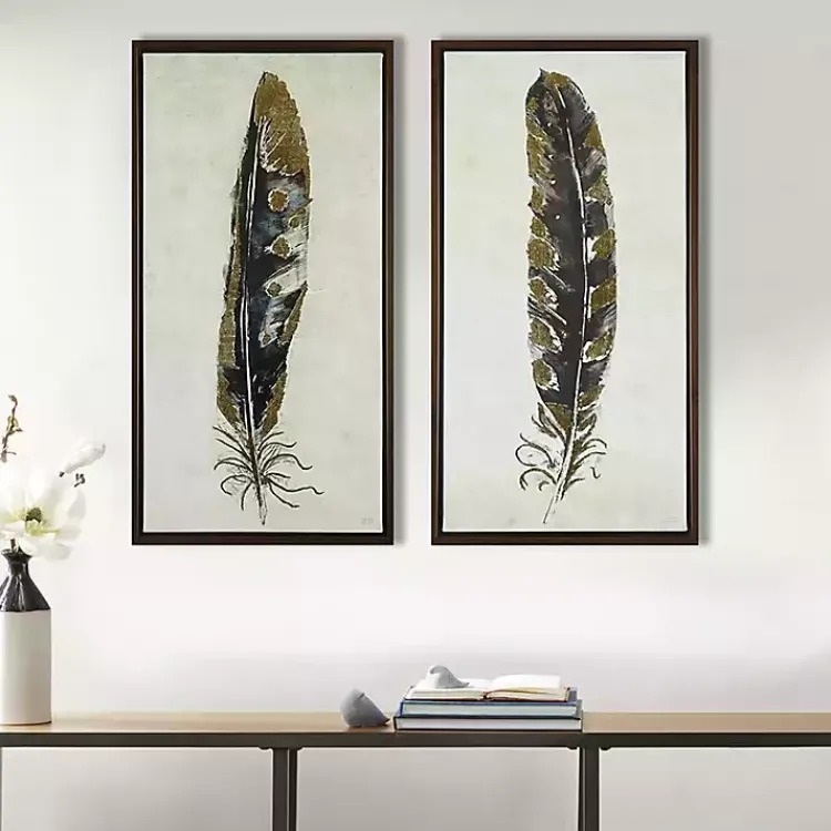 Kirklands Home Gilded Feathers Canvas Art Prints, Set of 2 Discount
