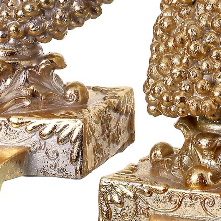 Christmas Stockings & Stocking Holders>Kirklands Home Gilded Tree and Wreath Stocking Holders, Set of 2 Gold