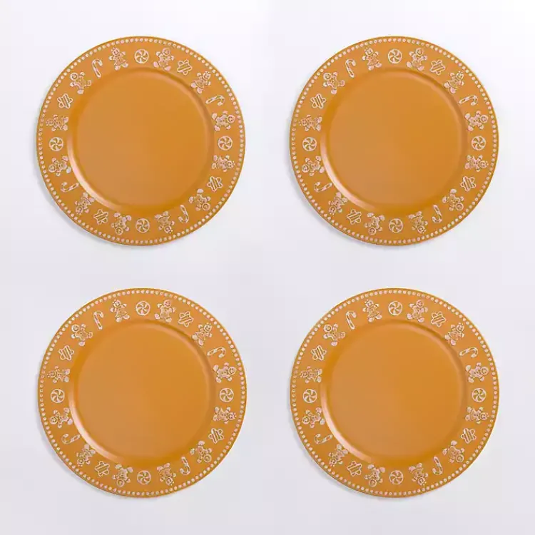 Kirklands Home Gingerbread Christmas Chargers, Set of 4 Brown Outlet
