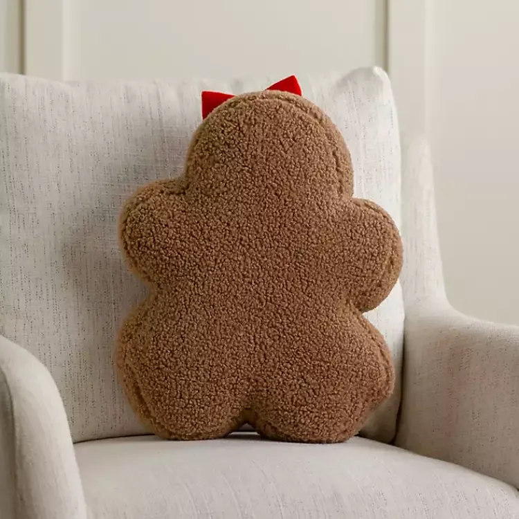 Pillows>Kirklands Home Gingerbread Girl Pillow Brown