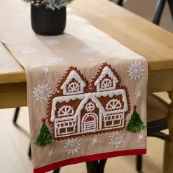 Kirklands Home Gingerbread House Christmas Table Runner, 108 in. Clearance