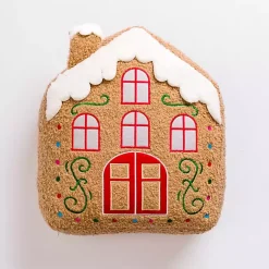 Christmas Pillows>Kirklands Home Gingerbread House Shaped Christmas Pillow