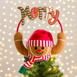 Christmas Tree Decorations>Kirklands Home Gingerbread Man Merry Christmas Tree Topper