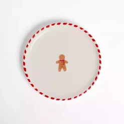 Kirklands Home Gingerbread Striped Rim Salad Plate Best