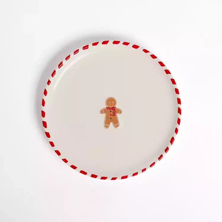 Kirklands Home Gingerbread Striped Rim Salad Plate Best
