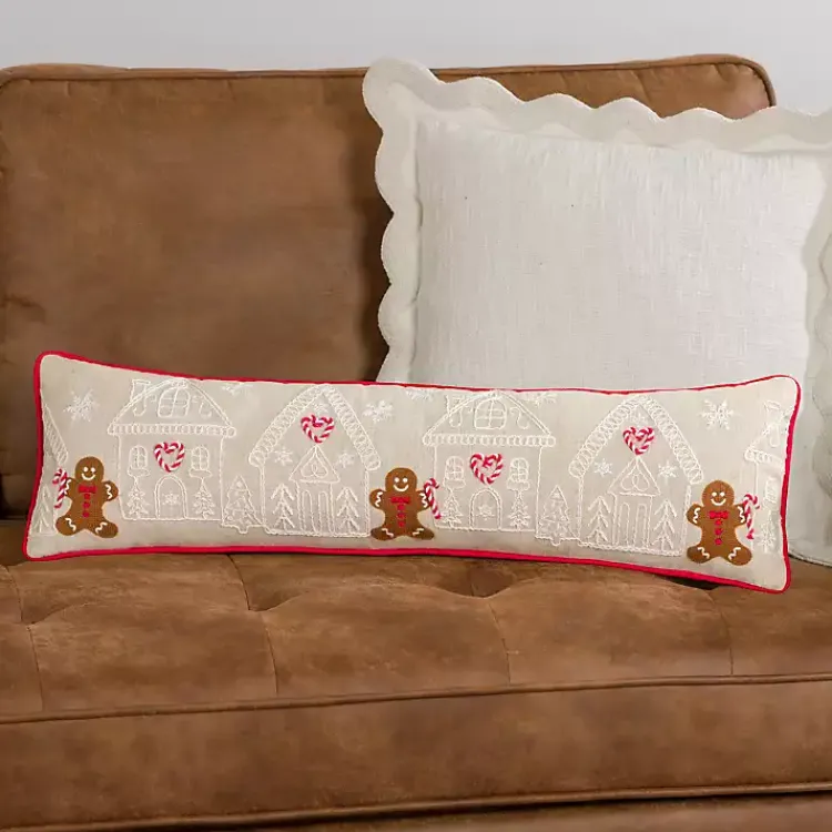 Pillows>Kirklands Home Gingerbread Village Lumbar Pillow