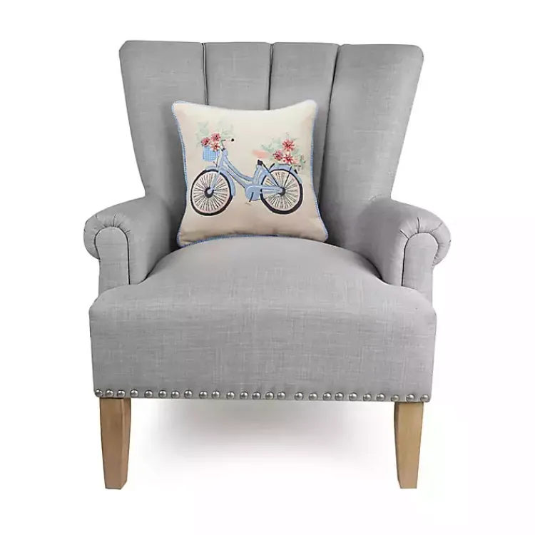 Pillows>Kirklands Home Gingham Bike Embroidered Pillow