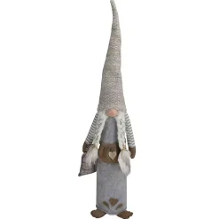 Christmas Decorations>Kirklands Home Girl Gnome with Toy Bag Figurine Gray