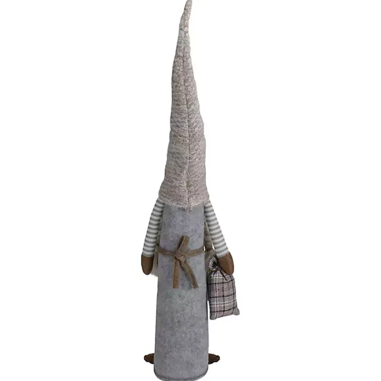 Christmas Decorations>Kirklands Home Girl Gnome with Toy Bag Figurine Gray