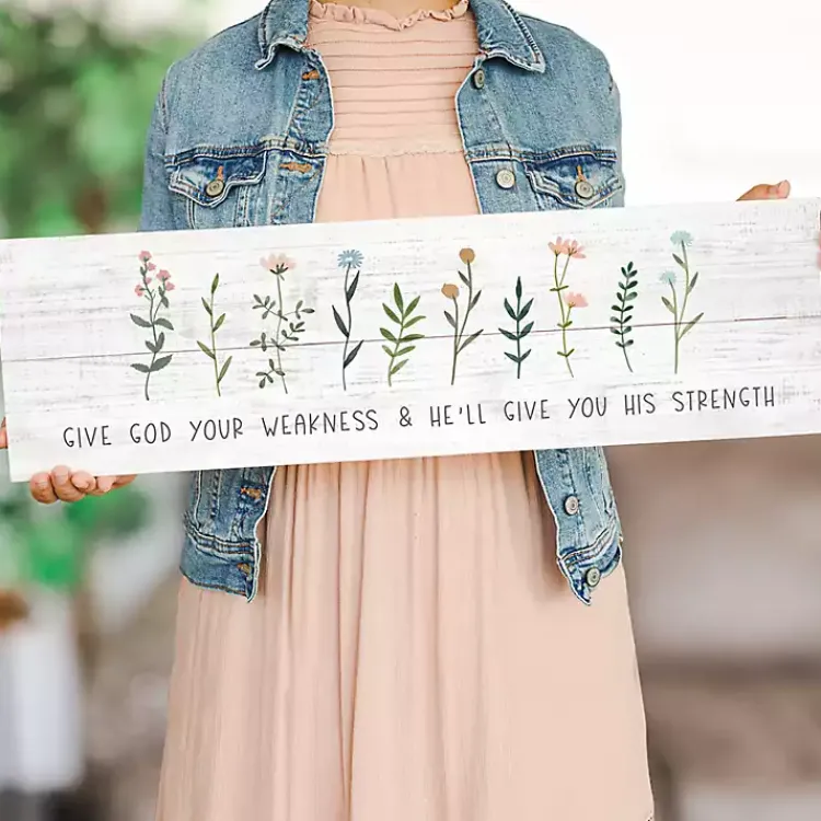 Kirklands Home Give God Your Weakness Wall Plaque Best