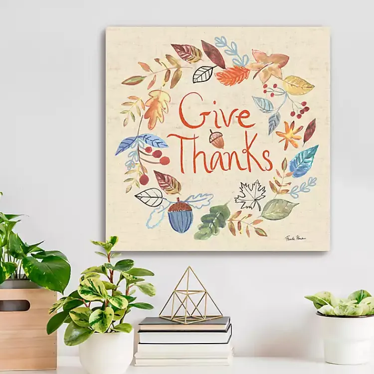 Fall>Kirklands Home Give Thanks Fall Wreath Canvas Art Print