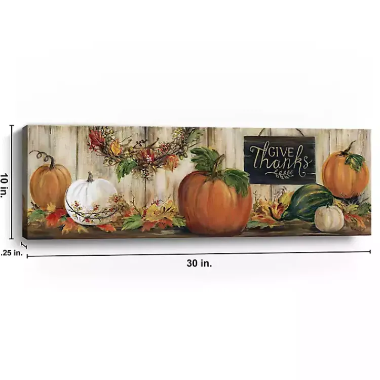 Fall>Kirklands Home Give Thanks Pumpkin Canvas Art Print