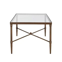 Kirklands Home Glass and Metal Rectangle Porter Coffee Table Gold New