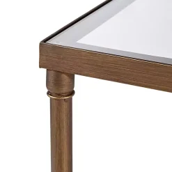 Kirklands Home Glass and Metal Rectangle Porter Coffee Table Gold New
