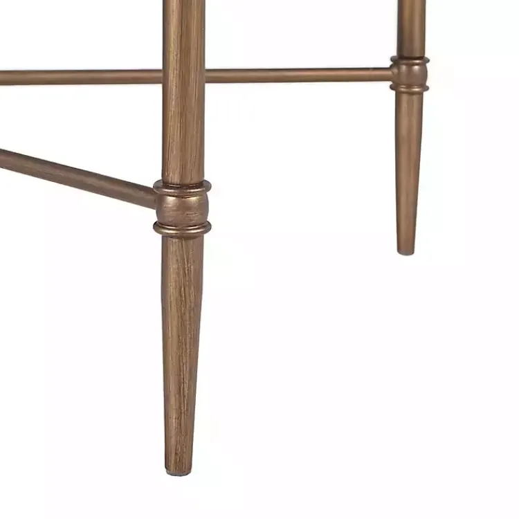 Kirklands Home Glass and Metal Rectangle Porter Coffee Table Gold New