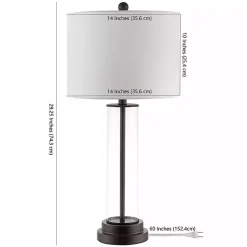 Kirklands Home Glass Column Cassian Table Lamp White Online