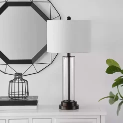 Kirklands Home Glass Column Cassian Table Lamp White Online