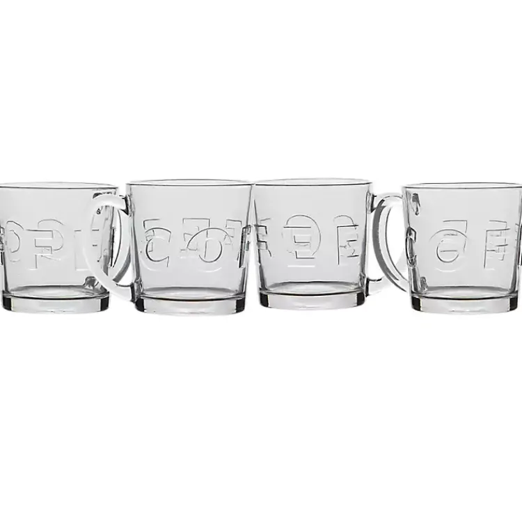 Kirklands Home Glass Embossed Coffee Mugs, Set of 4 Clear Online