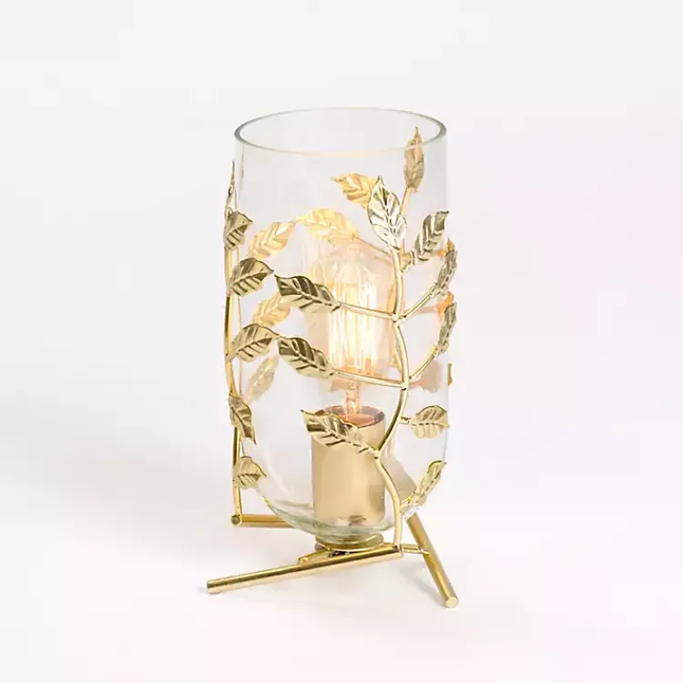 Kirklands Home Glass Leaf Uplight Gold Discount