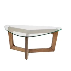 Kirklands Home Glass Triangular Walker Coffee Table Brown Best