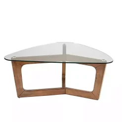 Kirklands Home Glass Triangular Walker Coffee Table Brown Best