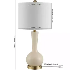 Kirklands Home Glazed Glass Teardrop Table Lamp Ivory New