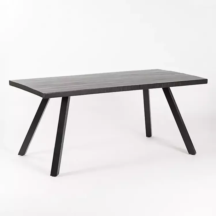 Kirklands Home Glenn Midnight Wood Rectangular Dining Table Black Hot