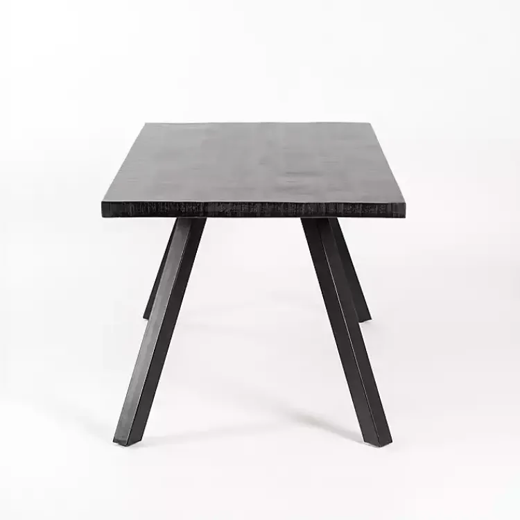 Kirklands Home Glenn Midnight Wood Rectangular Dining Table Black Hot