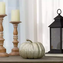Fall>Kirklands Home Glitter Crackle Champagne Pumpkin Gold