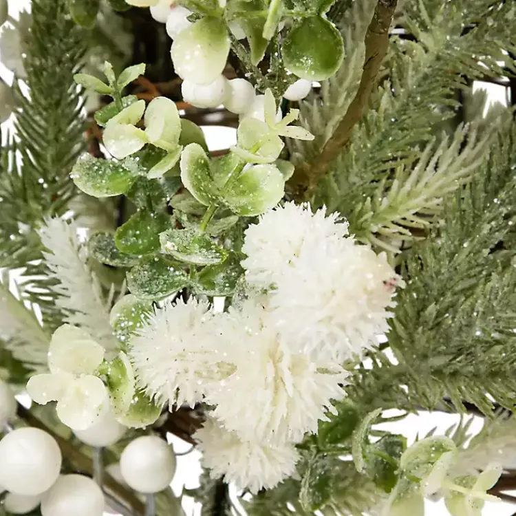 Christmas Arrangements & Garland>Kirklands Home Glitter Pine and Berry Mini Christmas Tree