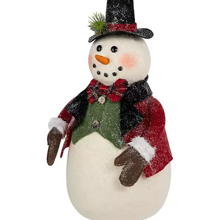 Christmas Decorations>Kirklands Home Glittered Snowman with Vest Figurine