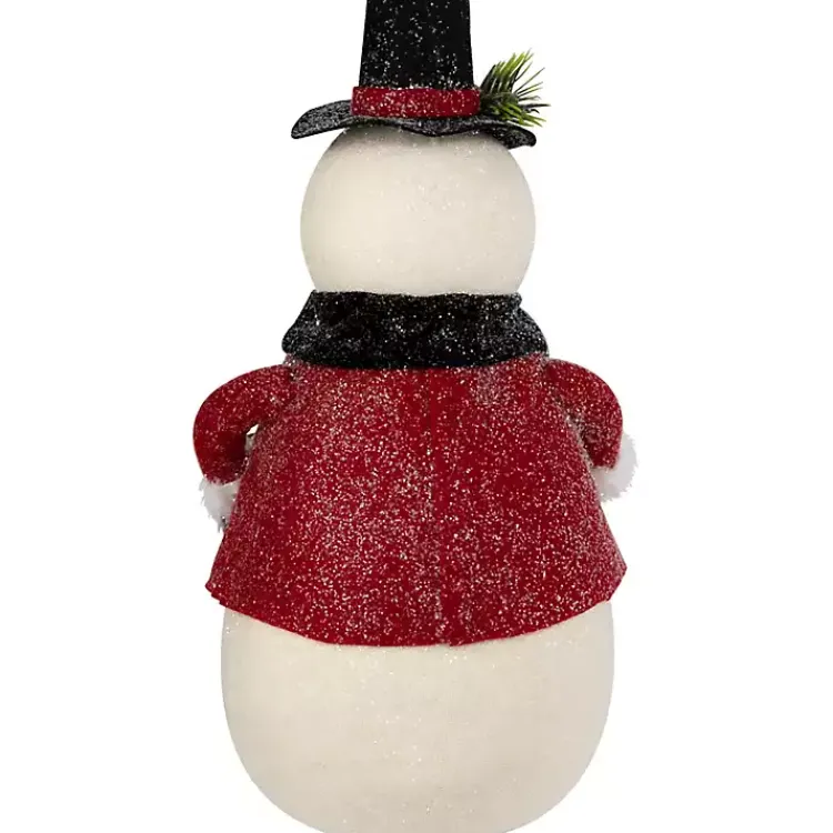 Christmas Decorations>Kirklands Home Glittered Snowman with Vest Figurine
