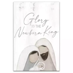 Christmas Art & Wall Decor>Kirklands Home Glory to the Newborn King Canvas Art Print White