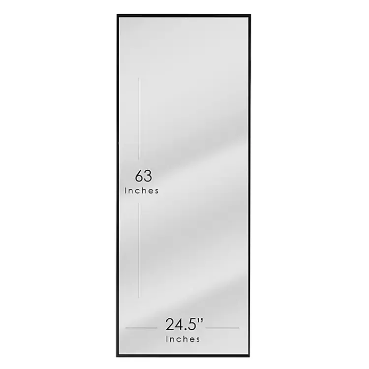 Kirklands Home Glossy Black Frame Leaning Mirror New