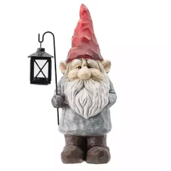 Christmas Decorations>Kirklands Home Gnome Holding Lantern Christmas Decoration