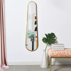 Kirklands Home Gold Abstract Oblong Wall Mirror New