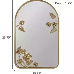 Kirklands Home Gold Adaline Floral Arched Wall Mirror Outlet