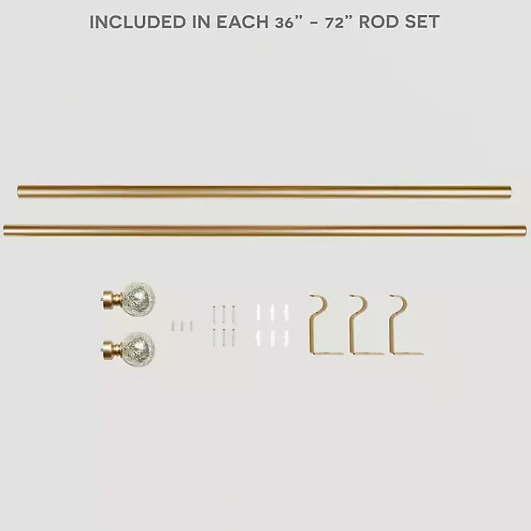 Kirklands Home Gold Aged Mercury Sphere Curtain Rod, 72 in. Sale