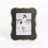 Picture Frames>Kirklands Home Gold and Black Quatrefoil Picture Frame, 5x7