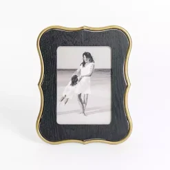 Picture Frames>Kirklands Home Gold and Black Quatrefoil Picture Frame, 5x7