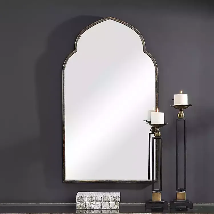 Kirklands Home Gold and Bronze Metal Arch Mirror Sale