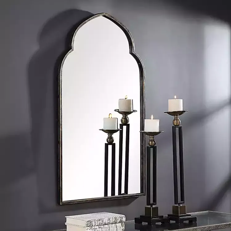 Kirklands Home Gold and Bronze Metal Arch Mirror Sale