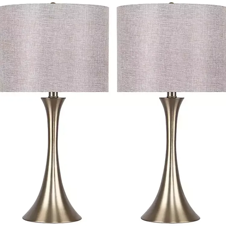 Kirklands Home Gold and Tapered Table Lamps, Set of 2 Gray
