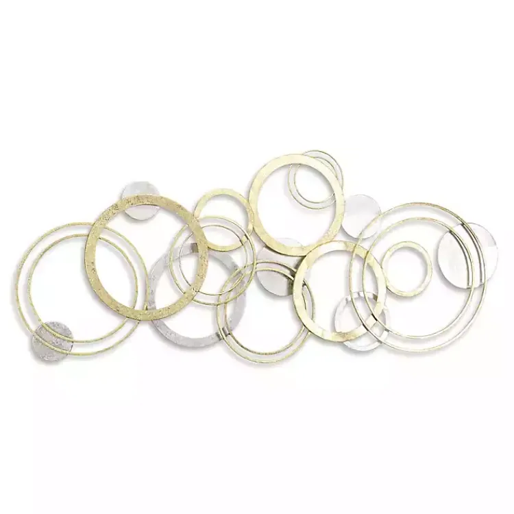 Kirklands Home Gold and Silver Metal Multi Ring Wall Plaque Hot